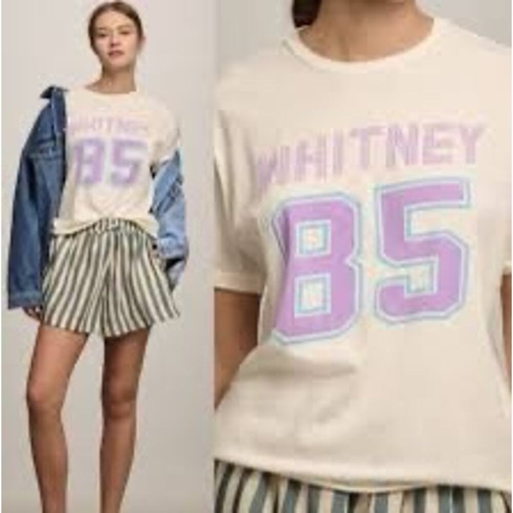 Anthropologie Retro Brand Graphic Whitney Houston Short Sleeve T-Shirt, XS